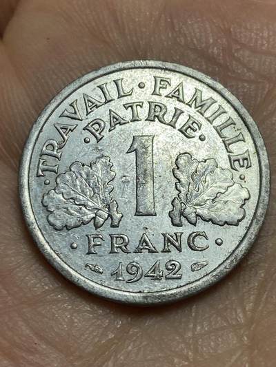 2026年第三场(总第一百七十二场）外国好品散币场(免佣金) - 法国1942年1法郎(维希傀儡政府时期)
