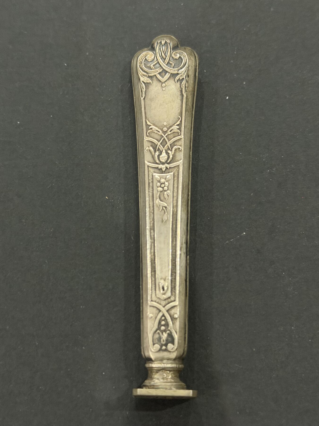 海外回流精品（欧美专场） 欧洲回流纯银火漆印章，9cm，16.8g。