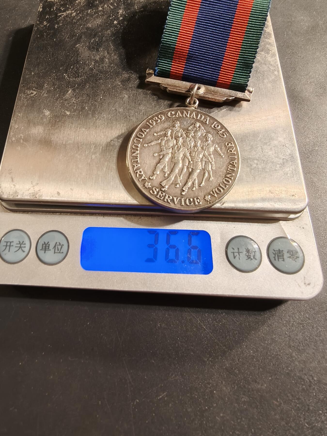 老王徽章第174期 加拿大二战志愿者服役奖章    925银    36.6g
