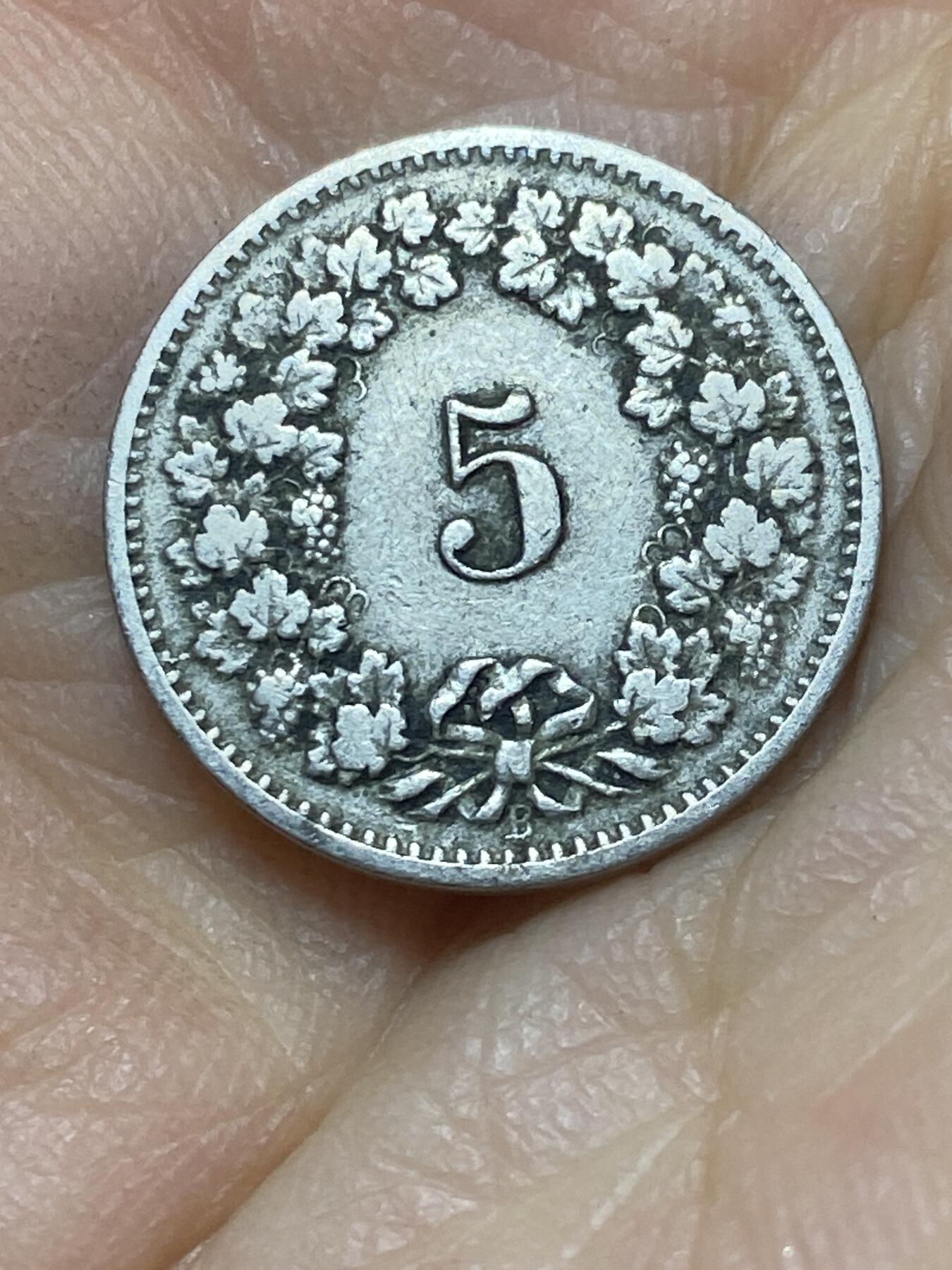 2026年第三场(总第一百七十二场）外国好品散币场(免佣金) 稀少早期年份–瑞士🇨🇭1882年5拉彭(第二版，B标伯尔尼造)