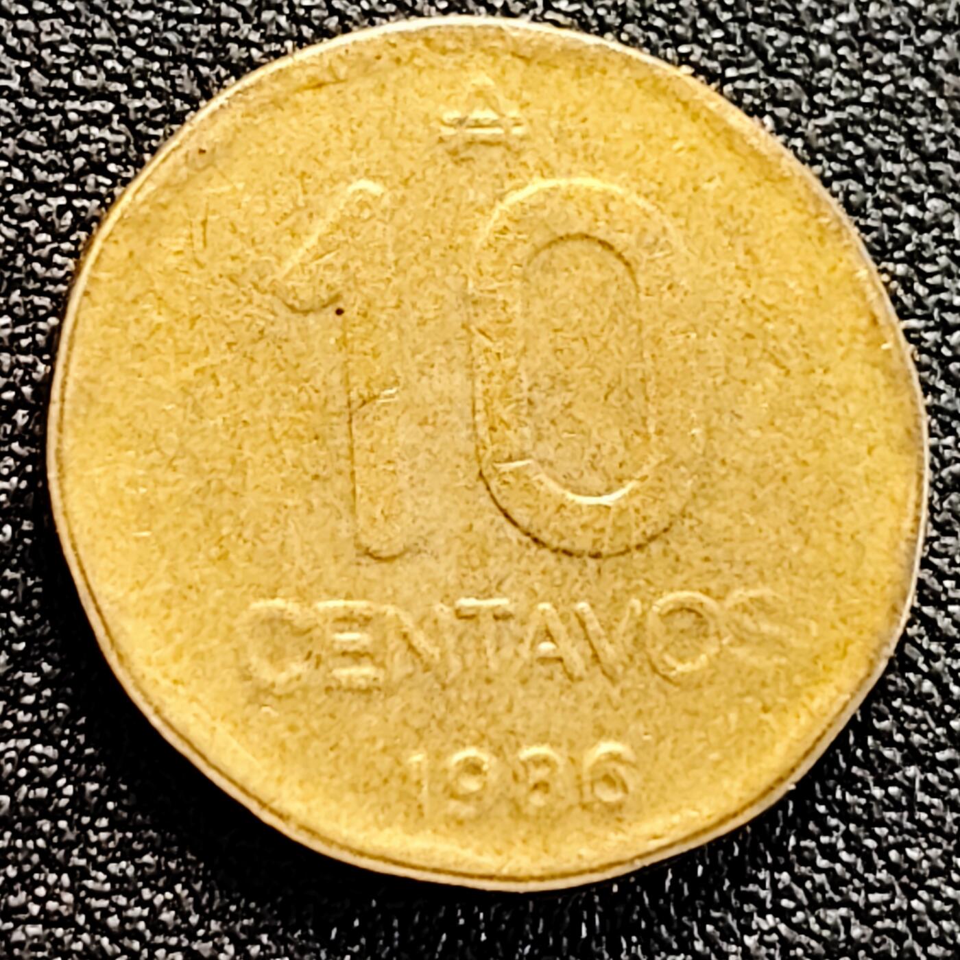 泉币菌-第162场- 新年第五场 精品福利场 阿根廷10分1986年 21.5mm 美洲币