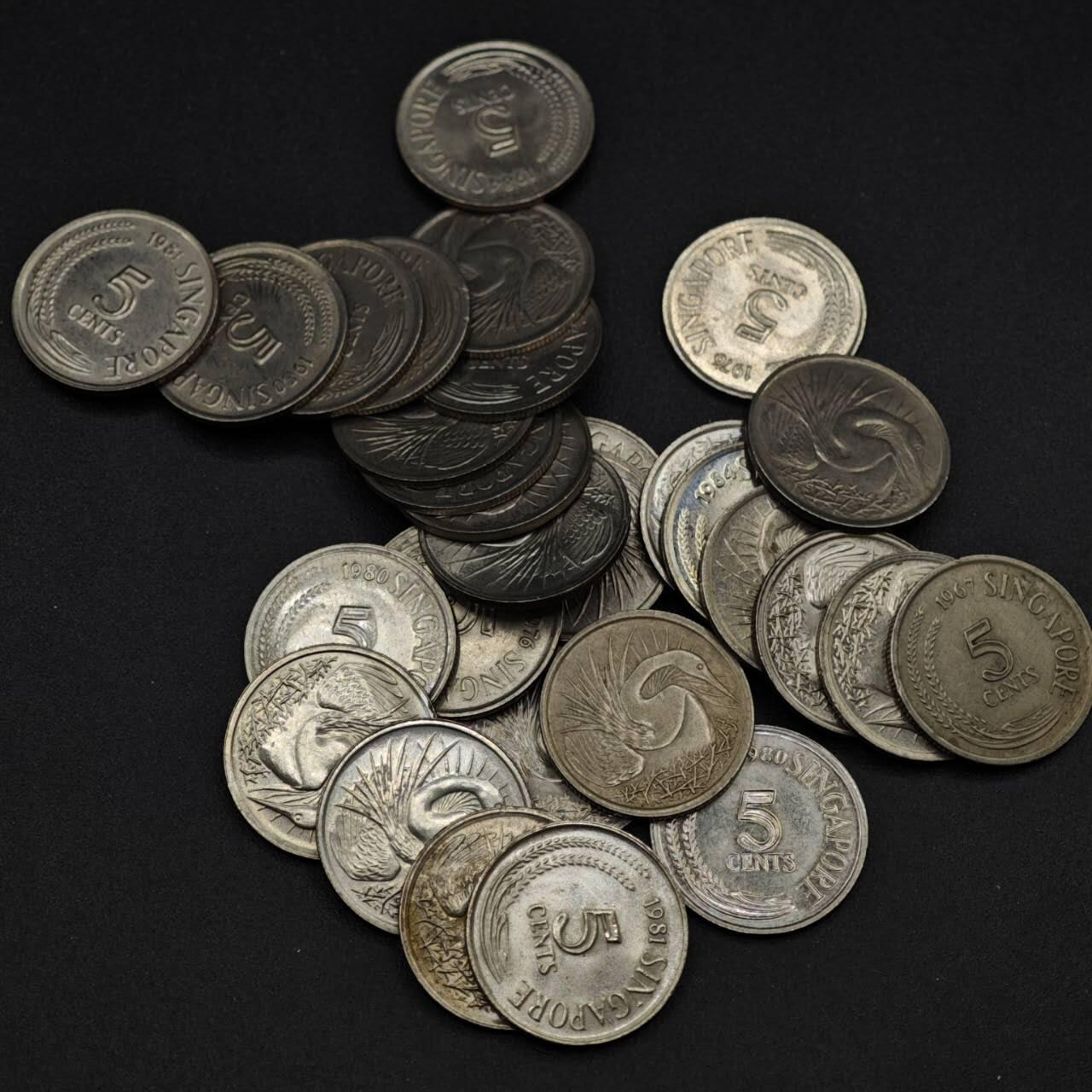 【淘币小摊】实时拍第八百四十一拍   散币批量币场   满百包邮可预留二周 每周一统一发货   新加坡5分30枚