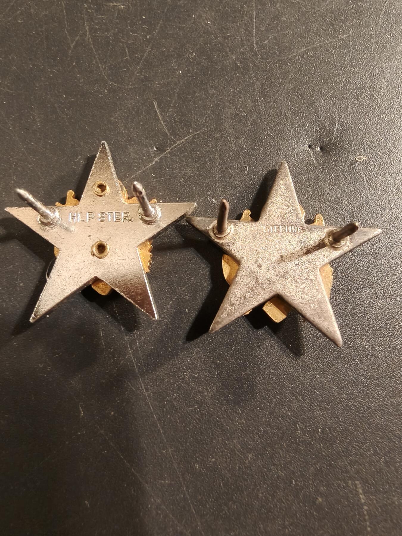 老王徽章第174期 美国陆军参谋部军官领章一组     50年代版本    925银质珐琅    10g