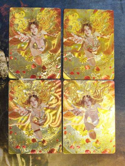 阳大大卡牌拍卖第91期（持续收拍品，周二晚上九点截拍，进群福利早知道） - 【双服饰】焱卡文化 刷子 粗闪+粗冷 双服饰4张