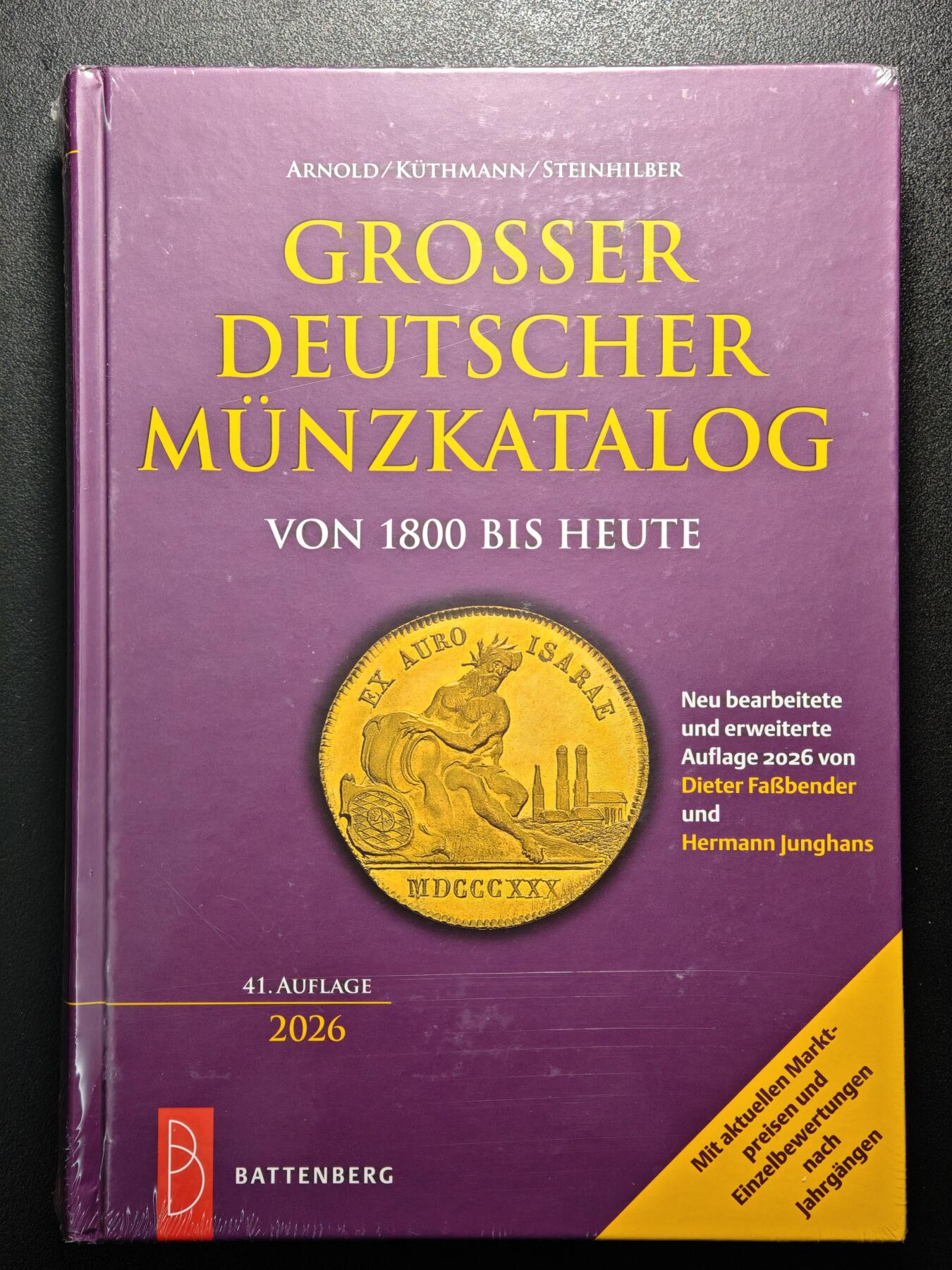 【德藏】世界币章拍卖第160期 全新塑封 2026最新版 德国德国巴滕贝格大目录 1800年-至今 硬壳精装 铜板纸印刷 全书约736页