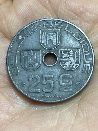 2026年第三场(总第一百七十二场）外国好品散币场(免佣金) - 比利时🇧🇪1943年25分(二战德国占领时期，荷语–法语版)