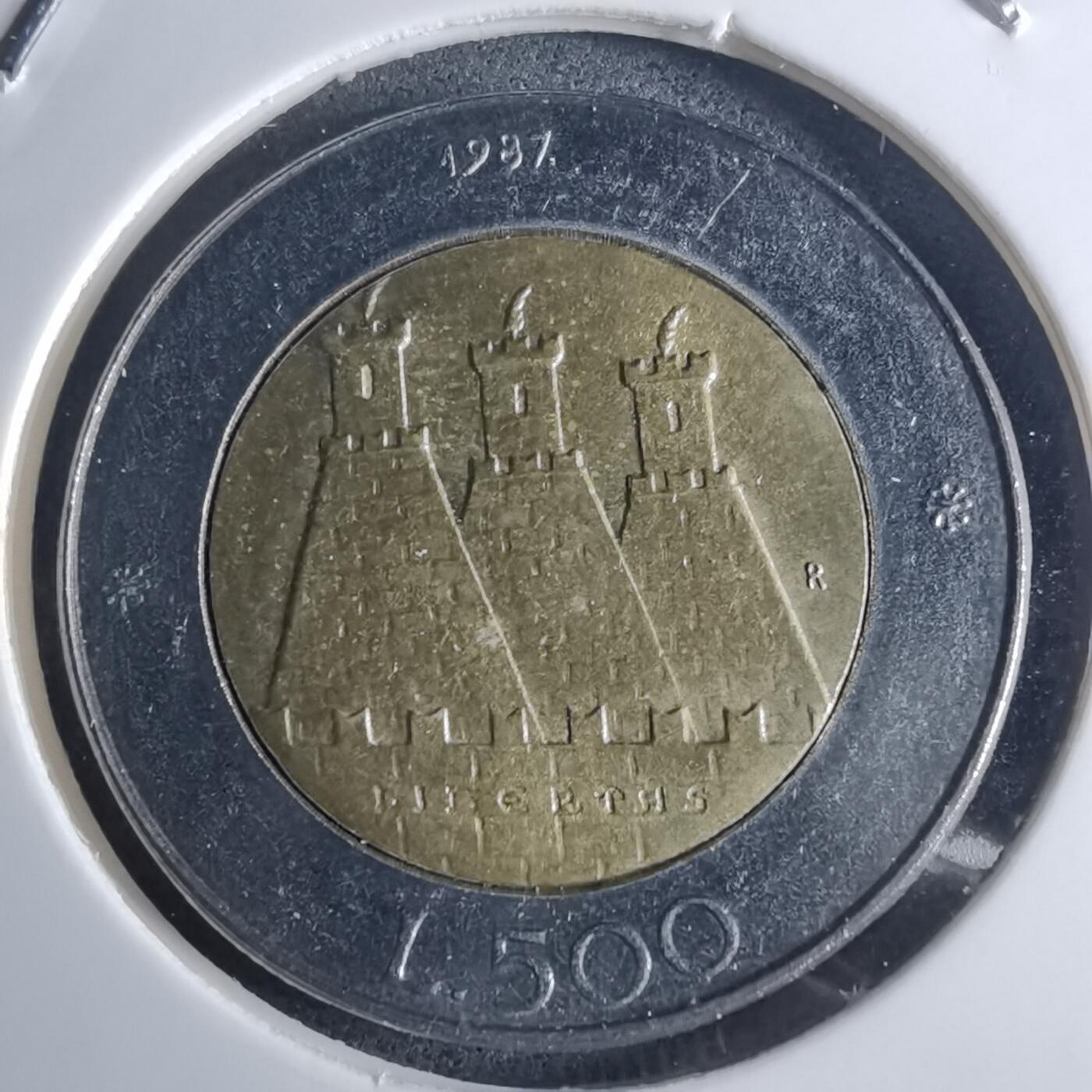 沼泽如烟--第953场 圣马力诺1987年500里拉