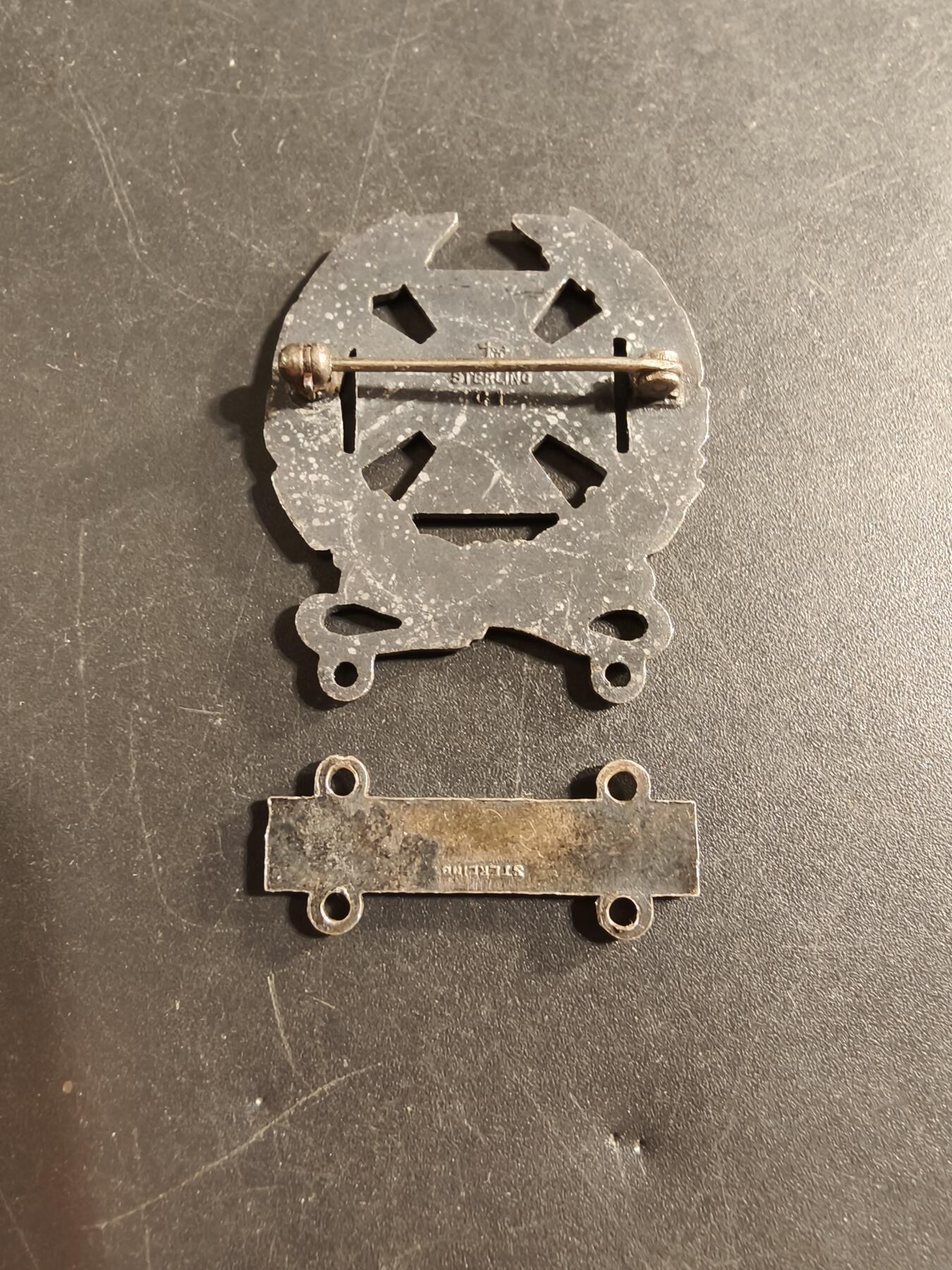 老王徽章第174期 美国陆军神射手技能章   二战时期横针版   925银   步枪勋条   10.9g