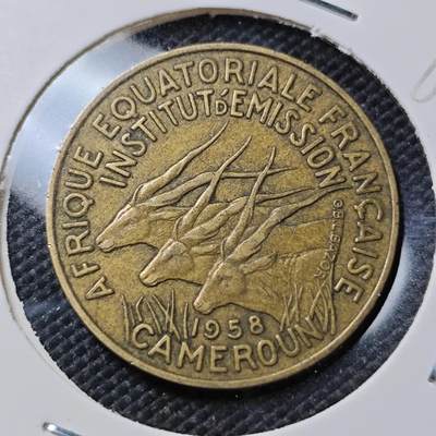 KK钱币收藏小铺  第386期  2月预留时间 周末发货 -  1958喀麦隆10法郎