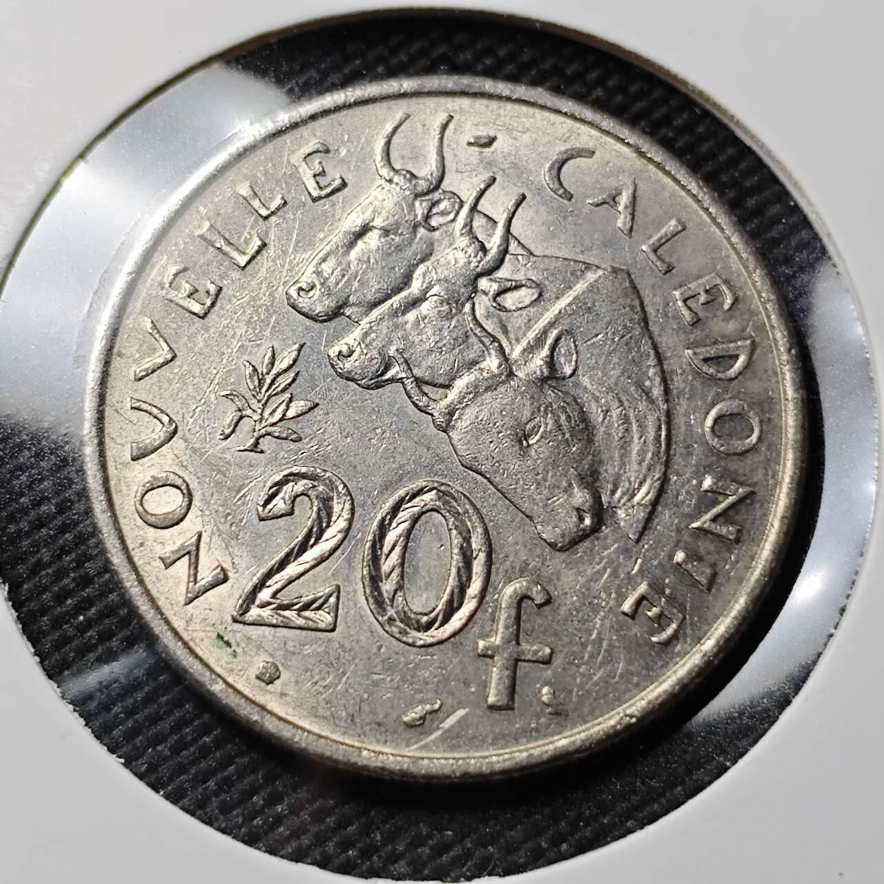 KK钱币收藏小铺  第386期  2月预留时间 周末发货  1972法属新喀里多尼亚20法郎