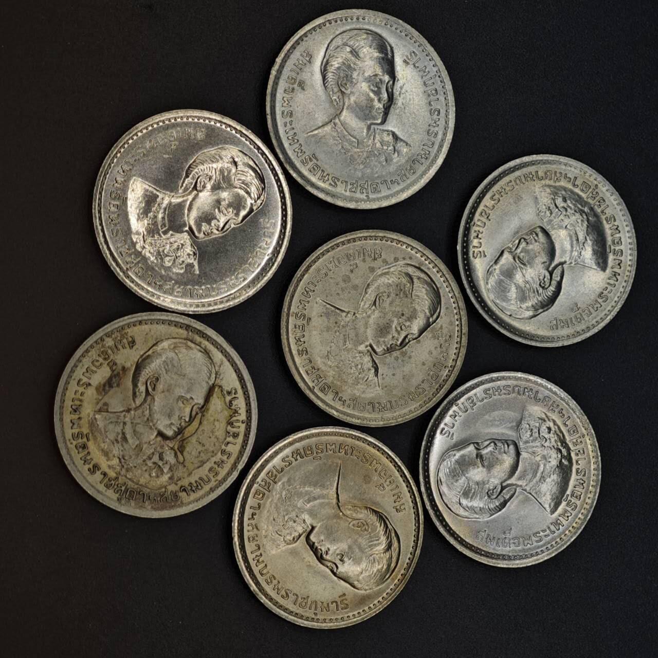 【淘币小摊】实时拍第八百四十一拍   散币批量币场   满百包邮可预留二周 每周一统一发货   泰国1泰铢纪念币7枚