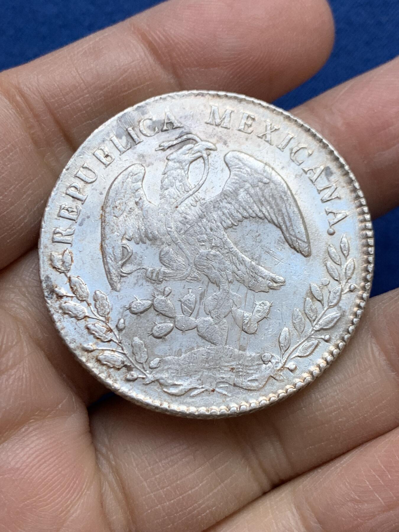 《竞宝斋》第454场 周日，周一 2场连拍 （全场包邮，欢迎送拍） 墨西哥1883 PI MH版 8R鹰洋银币 原光好品