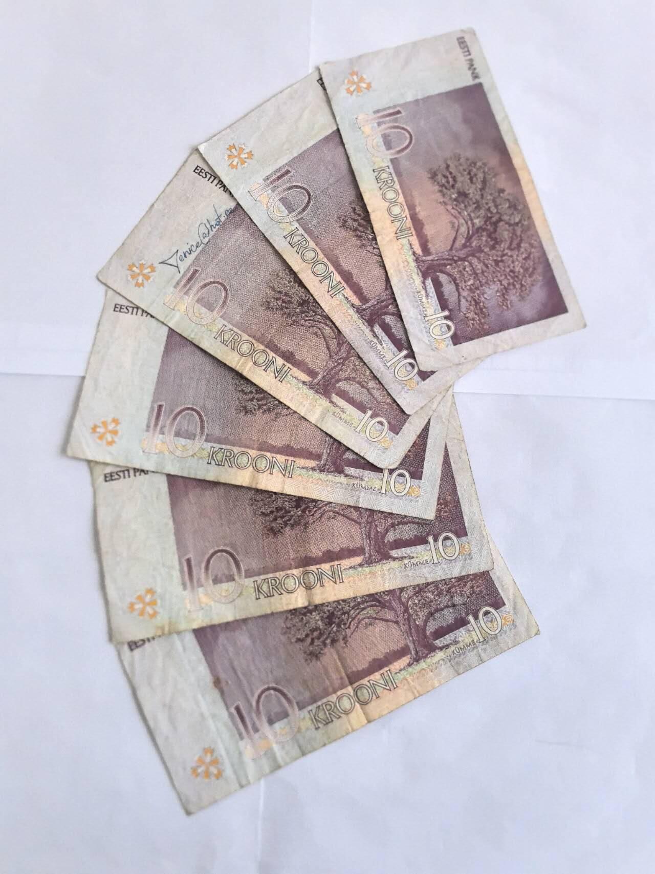 各国外币第107期 无佣金 爱沙尼亚10克朗  6张