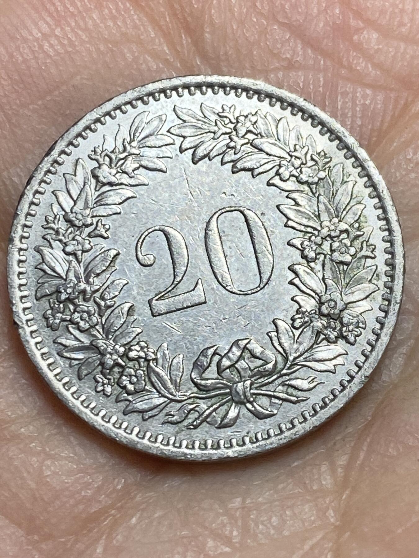 2026年第三场(总第一百七十二场）外国好品散币场(免佣金) 瑞士🇨🇭1975年20拉彭(第三版，无标版)