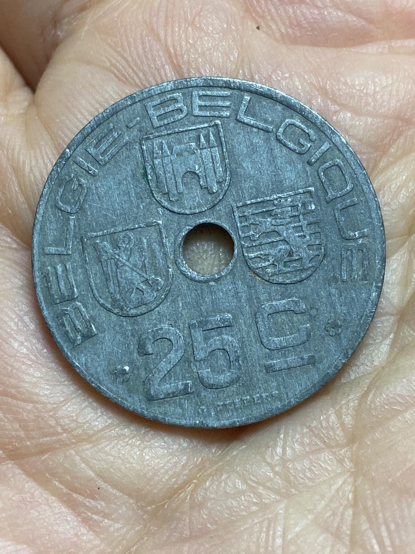 2026年第三场(总第一百七十二场）外国好品散币场(免佣金) 比利时🇧🇪1946年25分(二战德国占领时期，荷语–法语版)