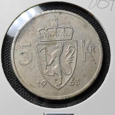 KK钱币收藏小铺  第386期  2月预留时间 周末发货 -  1963挪威5克朗