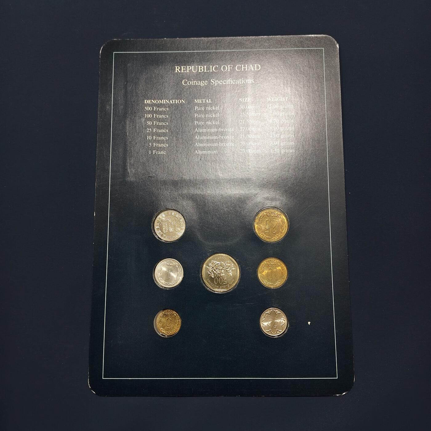 【全场包邮】纯粹捡漏拍492场【封装套币专场】-注意佣金 【富兰克林·世界各国硬币系列邮币卡】乍得共和国（蓝卡）