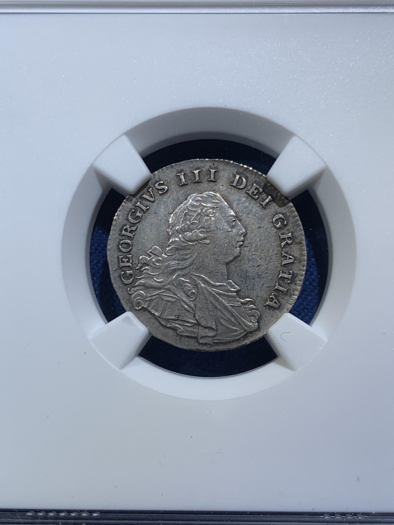 《竞宝斋》第454场 周日，周一 2场连拍 （全场包邮，欢迎送拍） NGC UNCD 英国1800年乔治三世4便士银币，濯足节最大面值银币，少见的半身版头像，只发行了两个年份