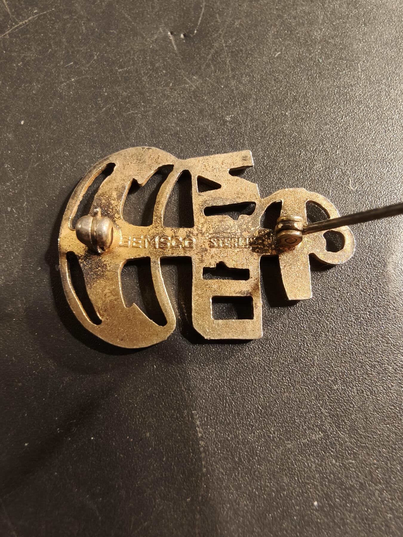 老王徽章第174期 美国海军士官长领章    二战时期横针版   925银镀金    4.3g     Gemsco厂标