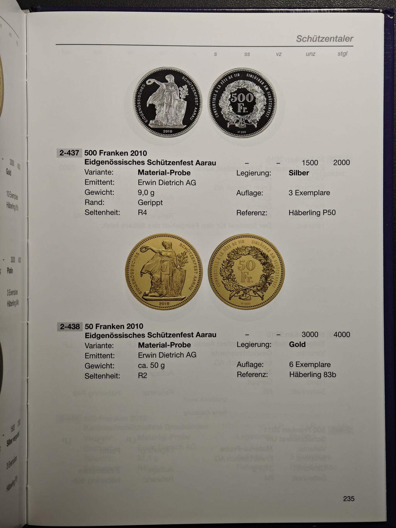 【德藏】世界币章拍卖第160期 全新塑封 瑞士样币目录 第二册 硬壳精装 全书约：248页