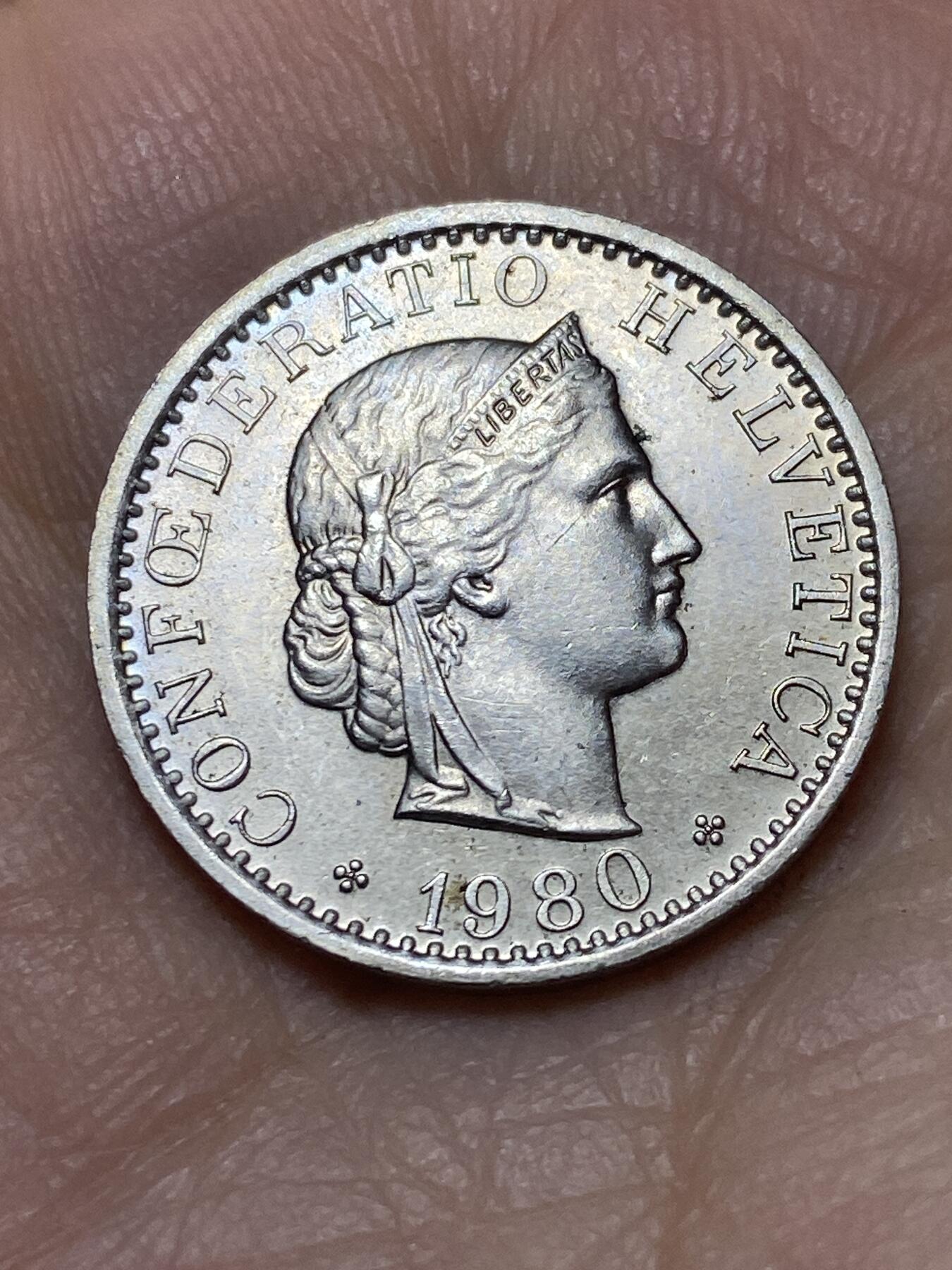 2026年第三场(总第一百七十二场）外国好品散币场(免佣金) 瑞士🇨🇭1980年20拉彭(第三版，无标版)