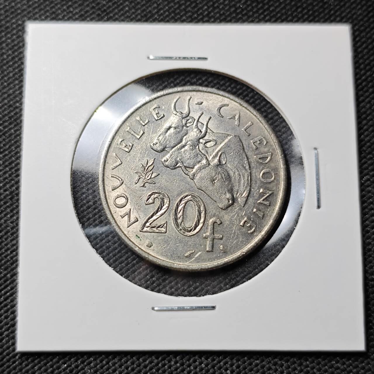 KK钱币收藏小铺  第386期  2月预留时间 周末发货  1972法属新喀里多尼亚20法郎