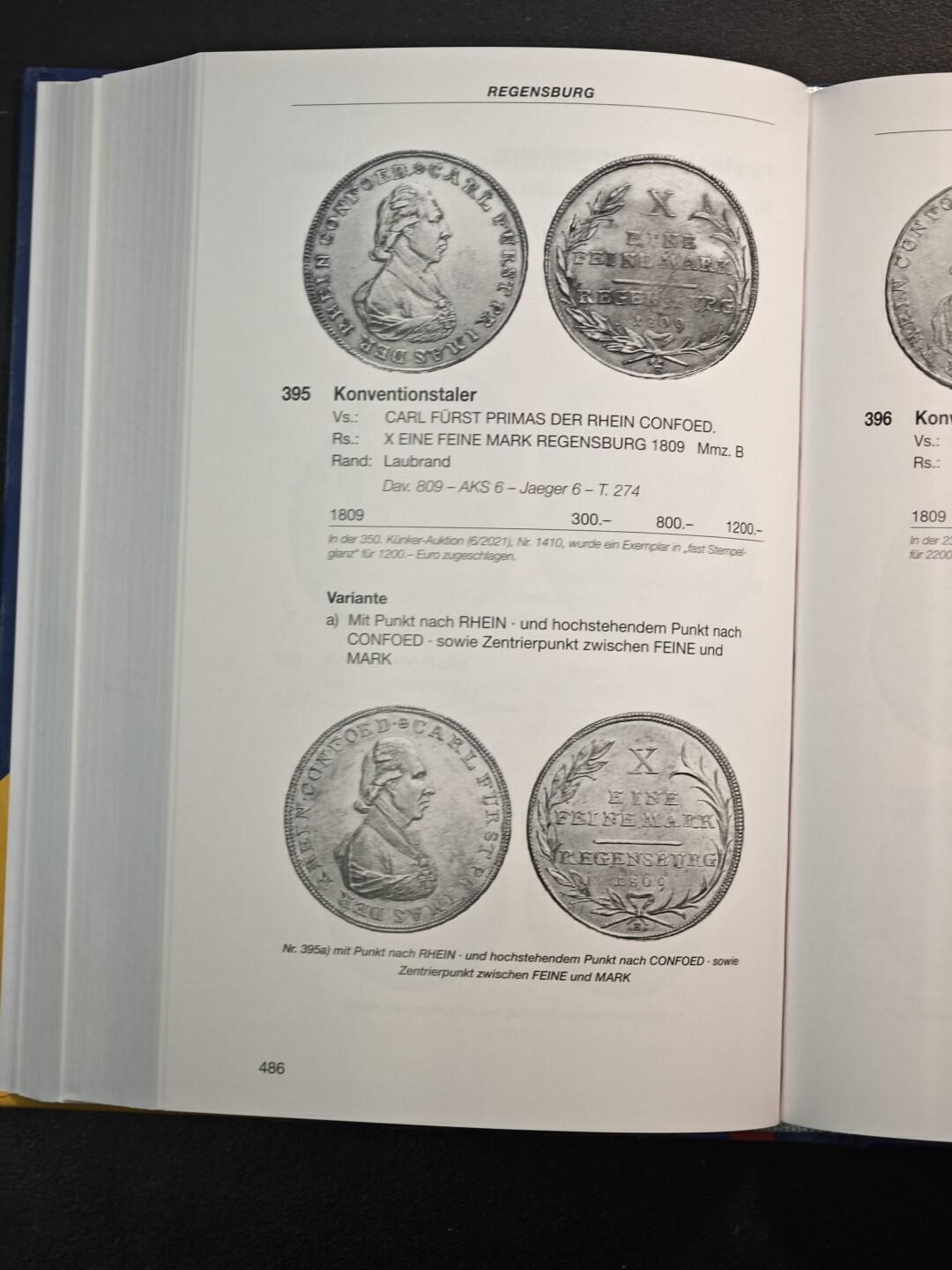 【德藏】世界币章拍卖第160期 全新塑封 1800-1872年德国银币目录 从半泰勒到2泰勒 铜版纸印刷 全书约706页