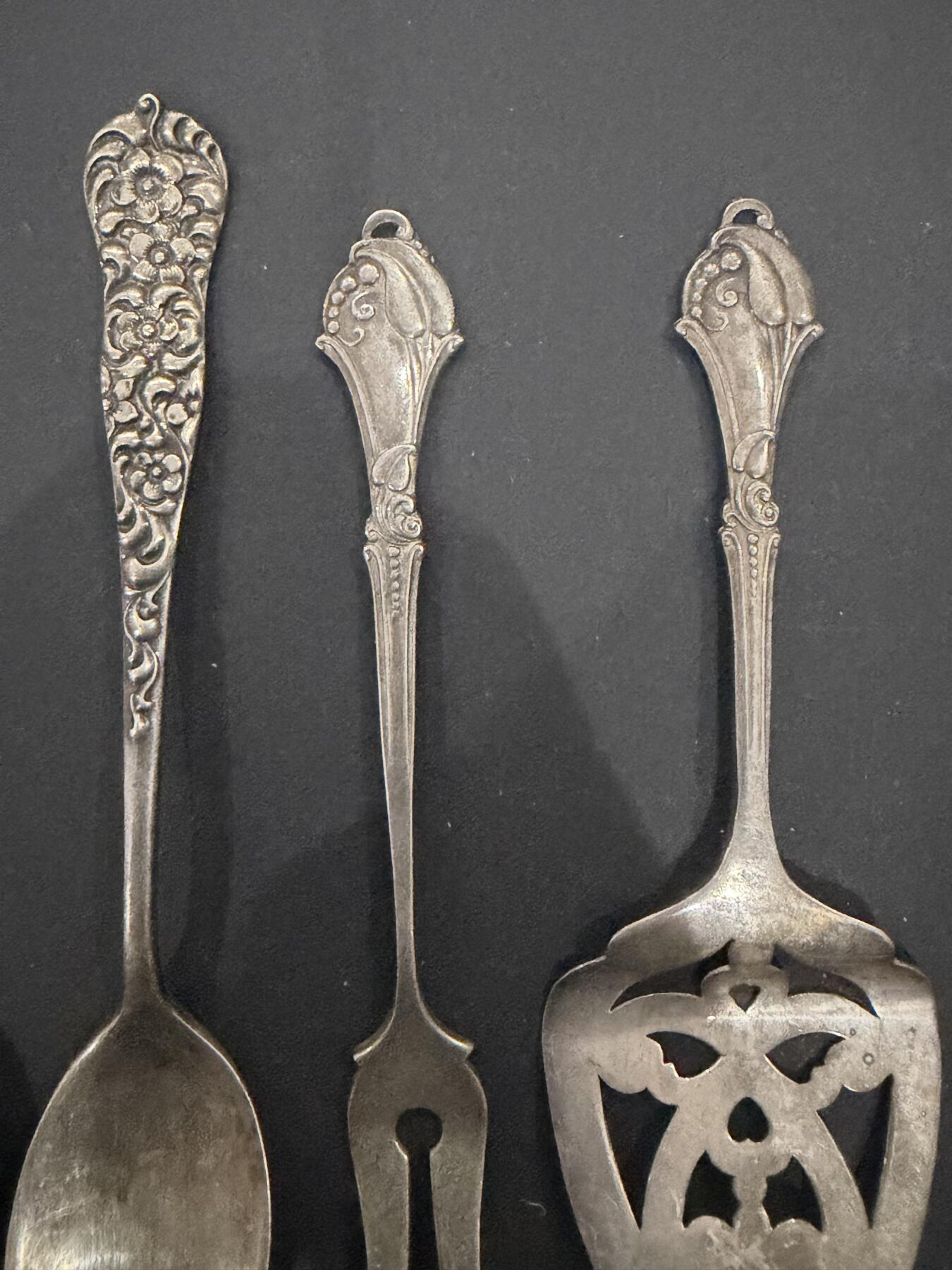 海外回流精品（欧美专场） 欧走回流纯银勺子叉子4把，58.6g。