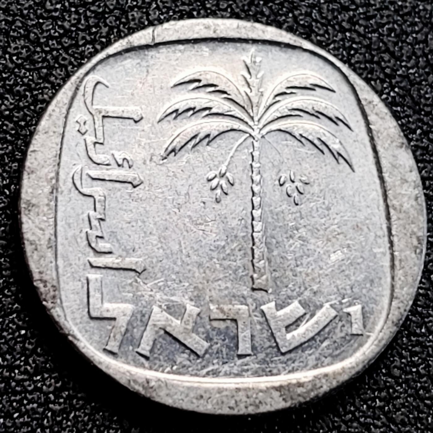 泉币菌-第162场- 新年第五场 精品福利场 椰枣树 以色列10谢克尔铝制硬币 21.5毫米 纪念币铜钱