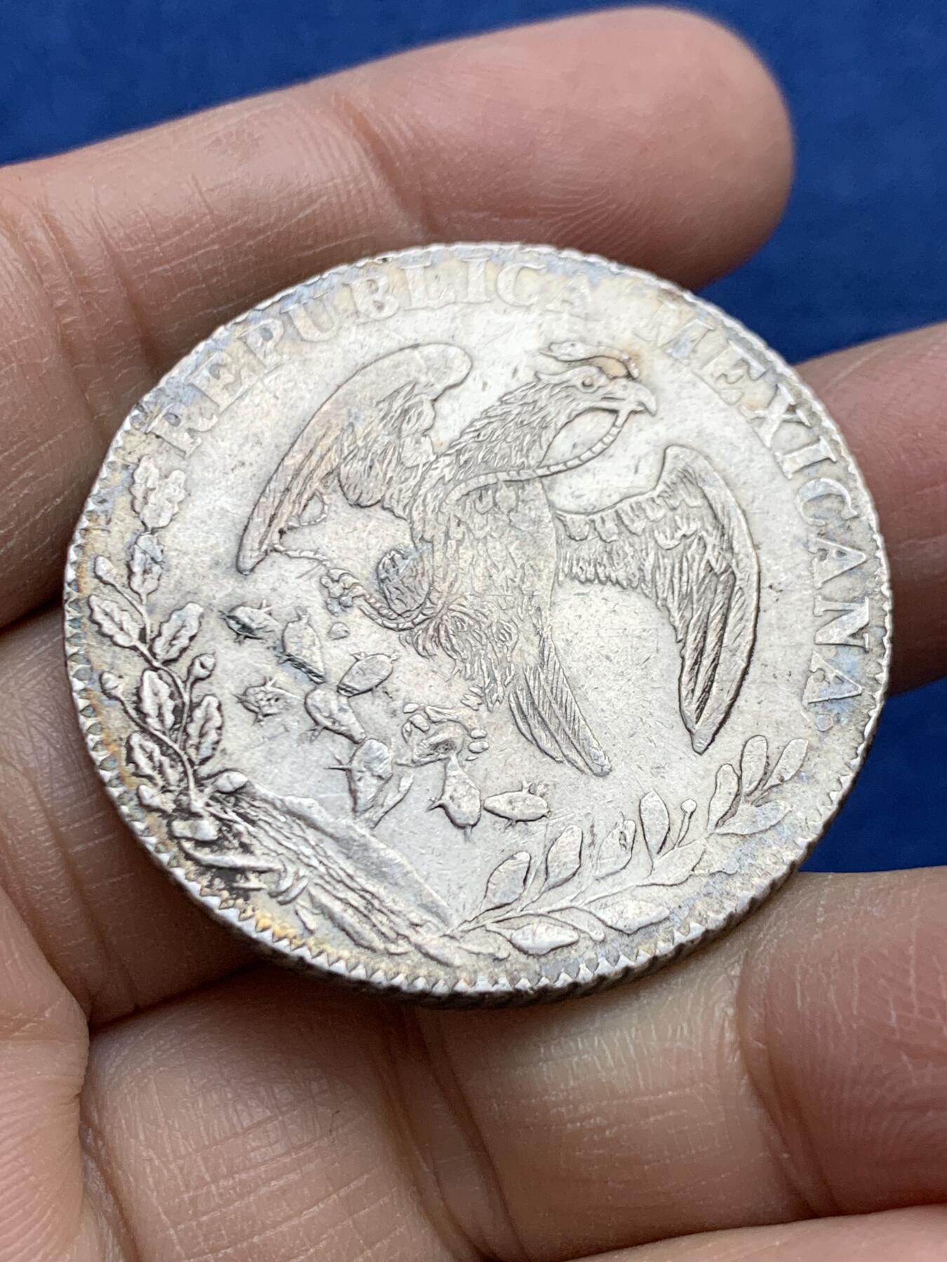 《竞宝斋》第454场 周日，周一 2场连拍 （全场包邮，欢迎送拍） 墨西哥1849 GO PF版 8R鹰洋银币