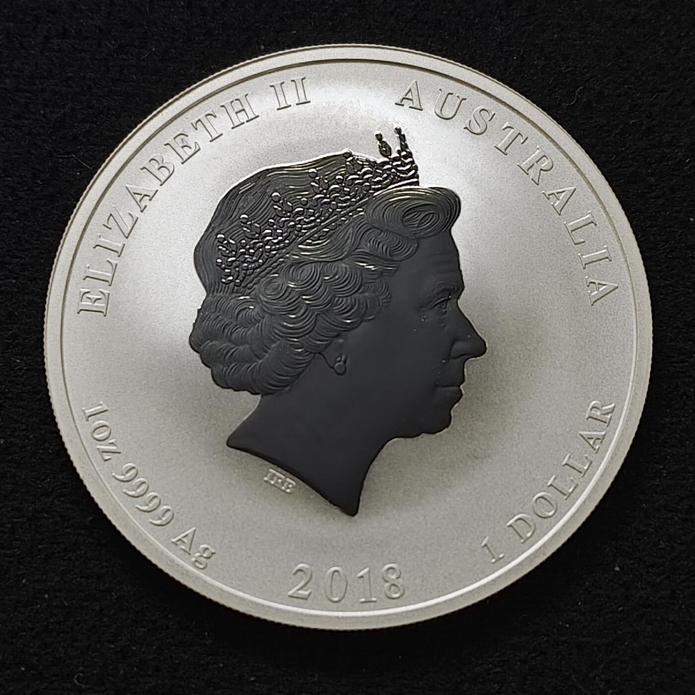 【全场包邮】纯粹捡漏拍493场 澳大利亚2018年1元生肖狗年999纯银币【32.6毫米31.1克，纯银价约560元（按18元银价折算）】