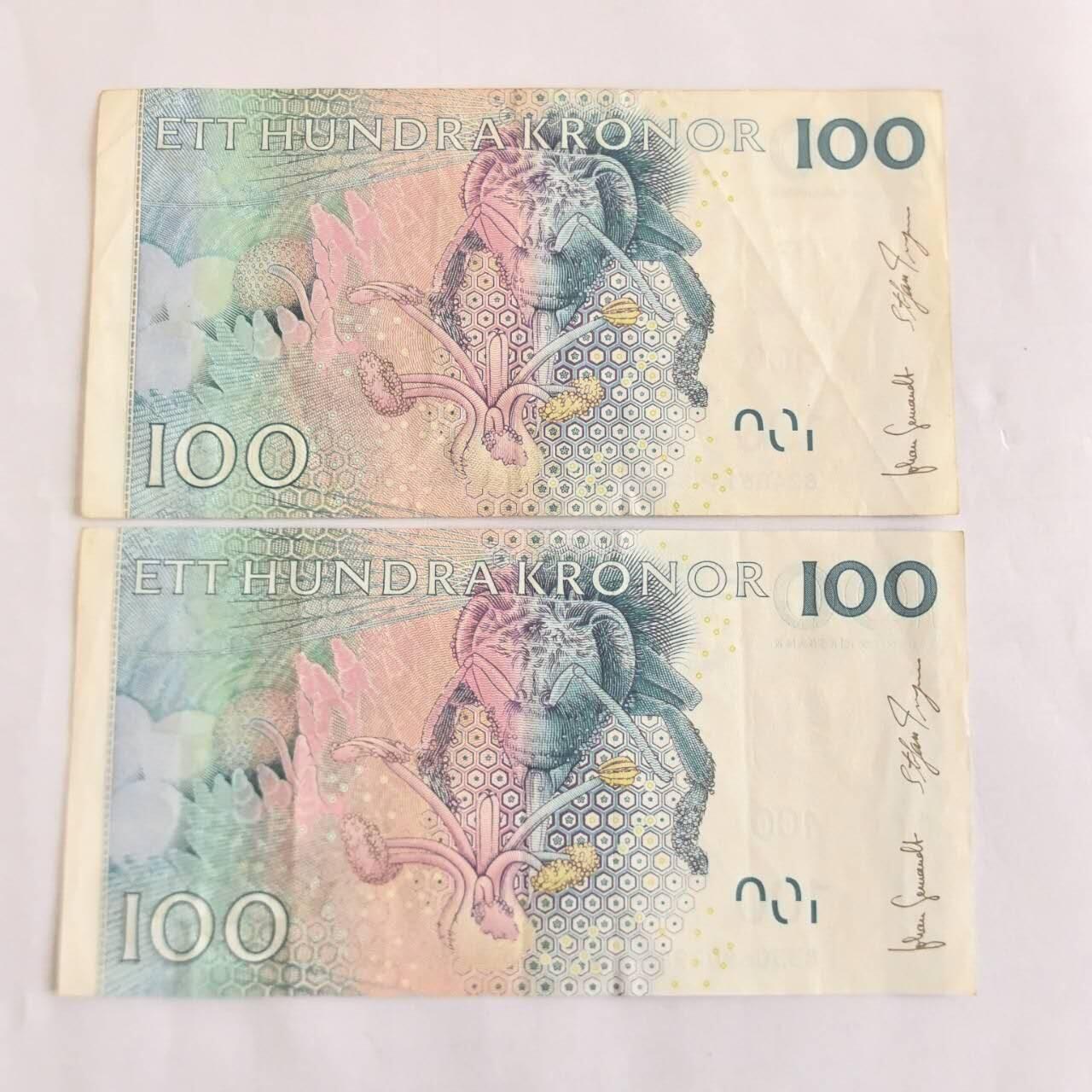 各国外币第107期 无佣金 瑞典100克朗两张