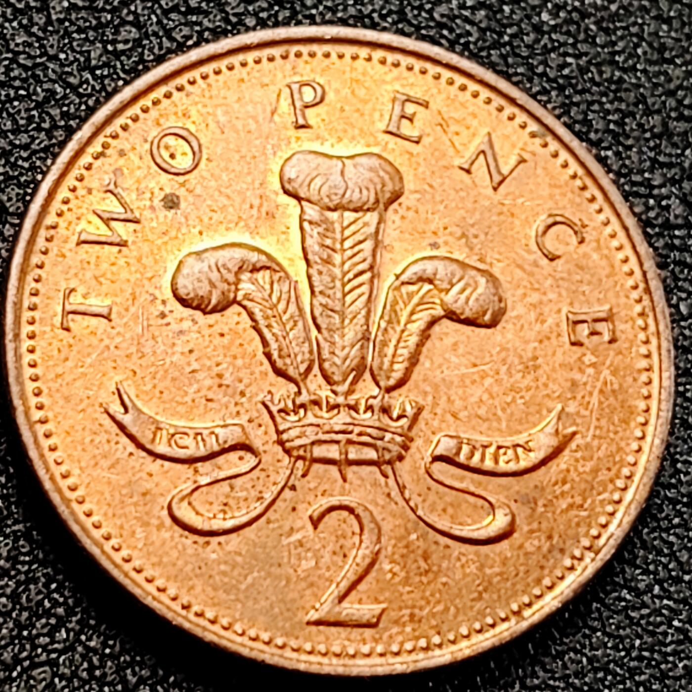 泉币菌-第162场- 新年第五场 精品福利场 千禧年 铜光美品 英国2便士英国 威尔士皇冠25.9mm 