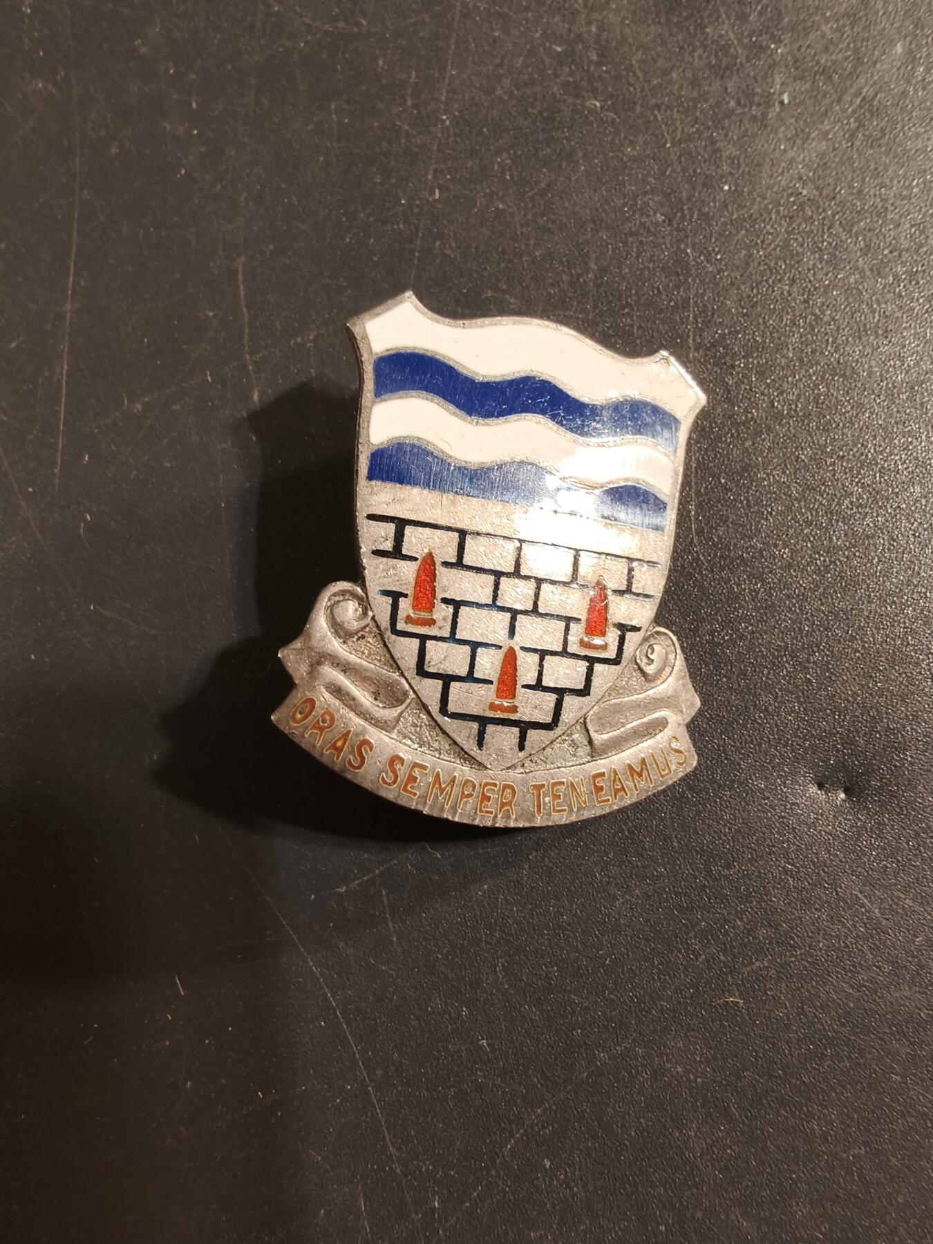 老王徽章第174期 美国陆军第296步兵团证章    二战时期横针版   925银质珐琅    8.6g