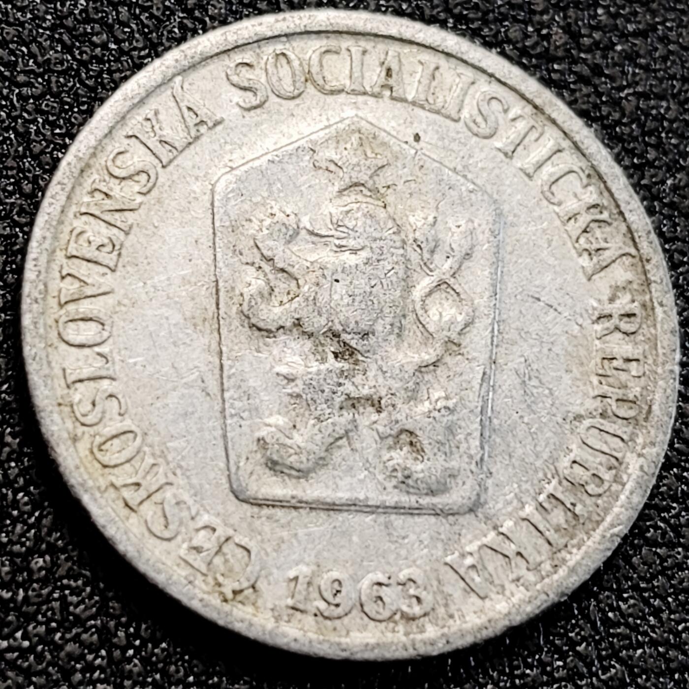 泉币菌-第163场-新年第六场 精品福利场 捷克斯洛伐克1963年 10赫勒铝制币 22毫米 1.18克