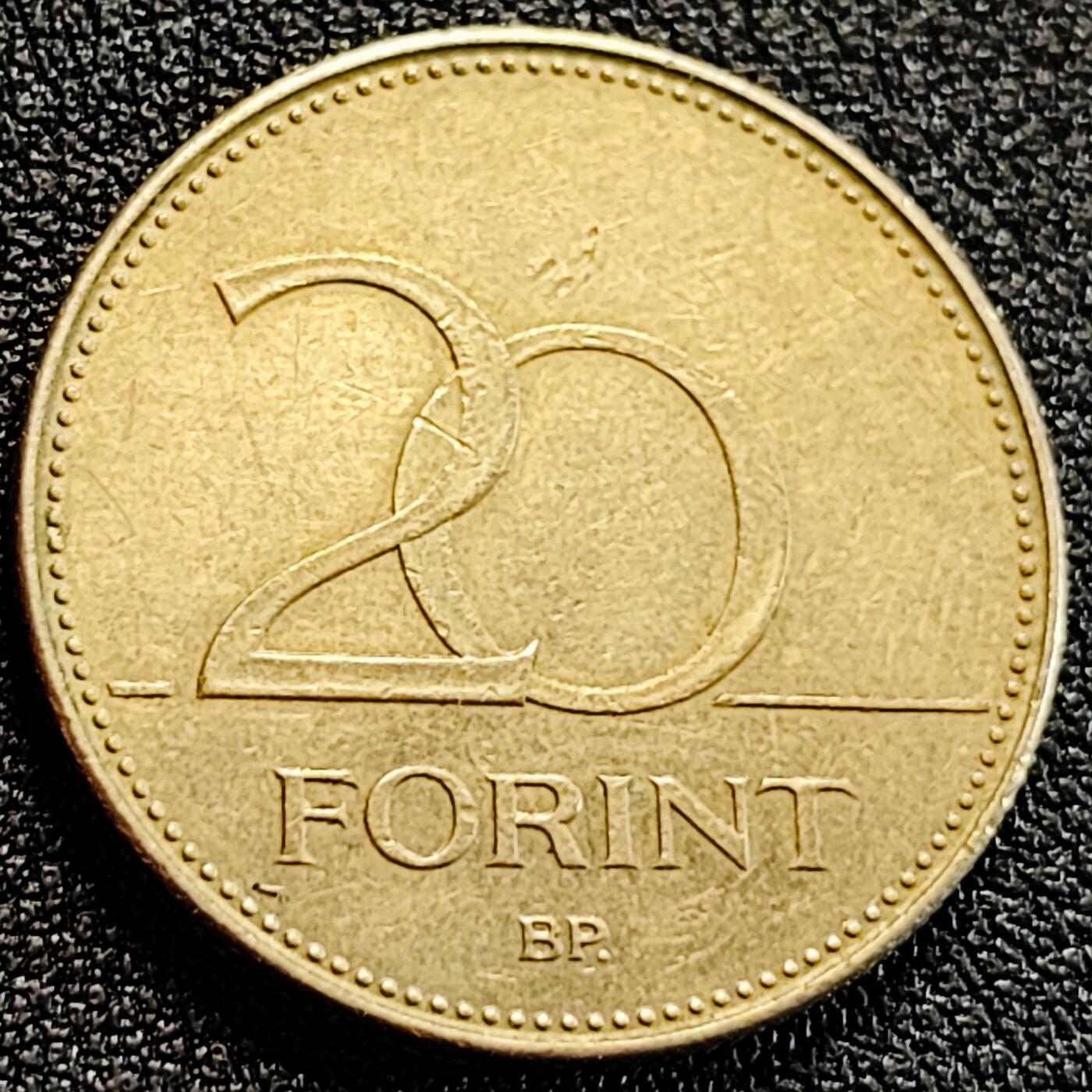 泉币菌-第163场-新年第六场 精品福利场 无叶鸢尾花 匈牙利1996年20福林銅镍锌硬币 26.3毫米 6.9克