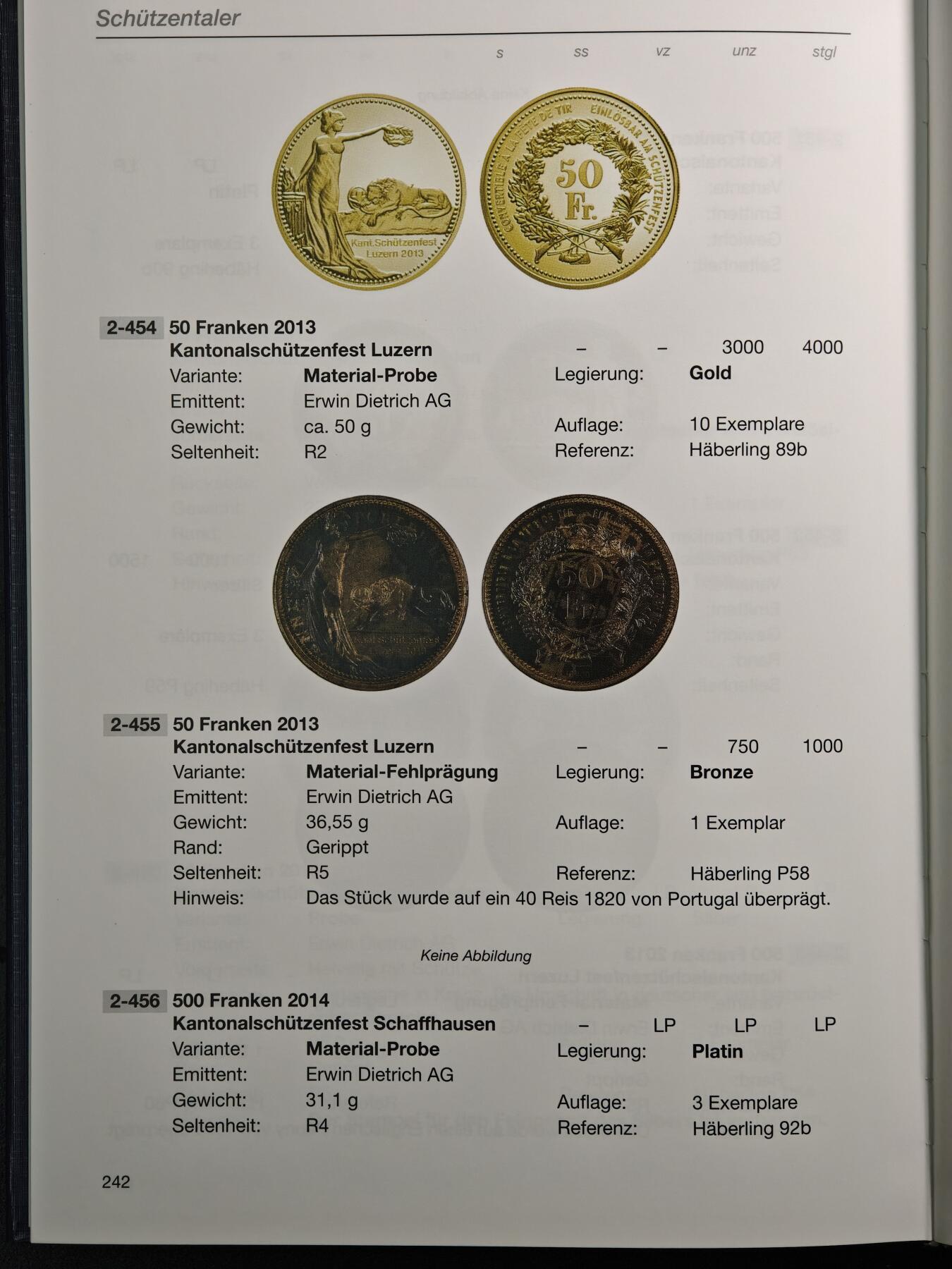 【德藏】世界币章拍卖第160期 全新塑封 瑞士样币目录 第二册 硬壳精装 全书约：248页