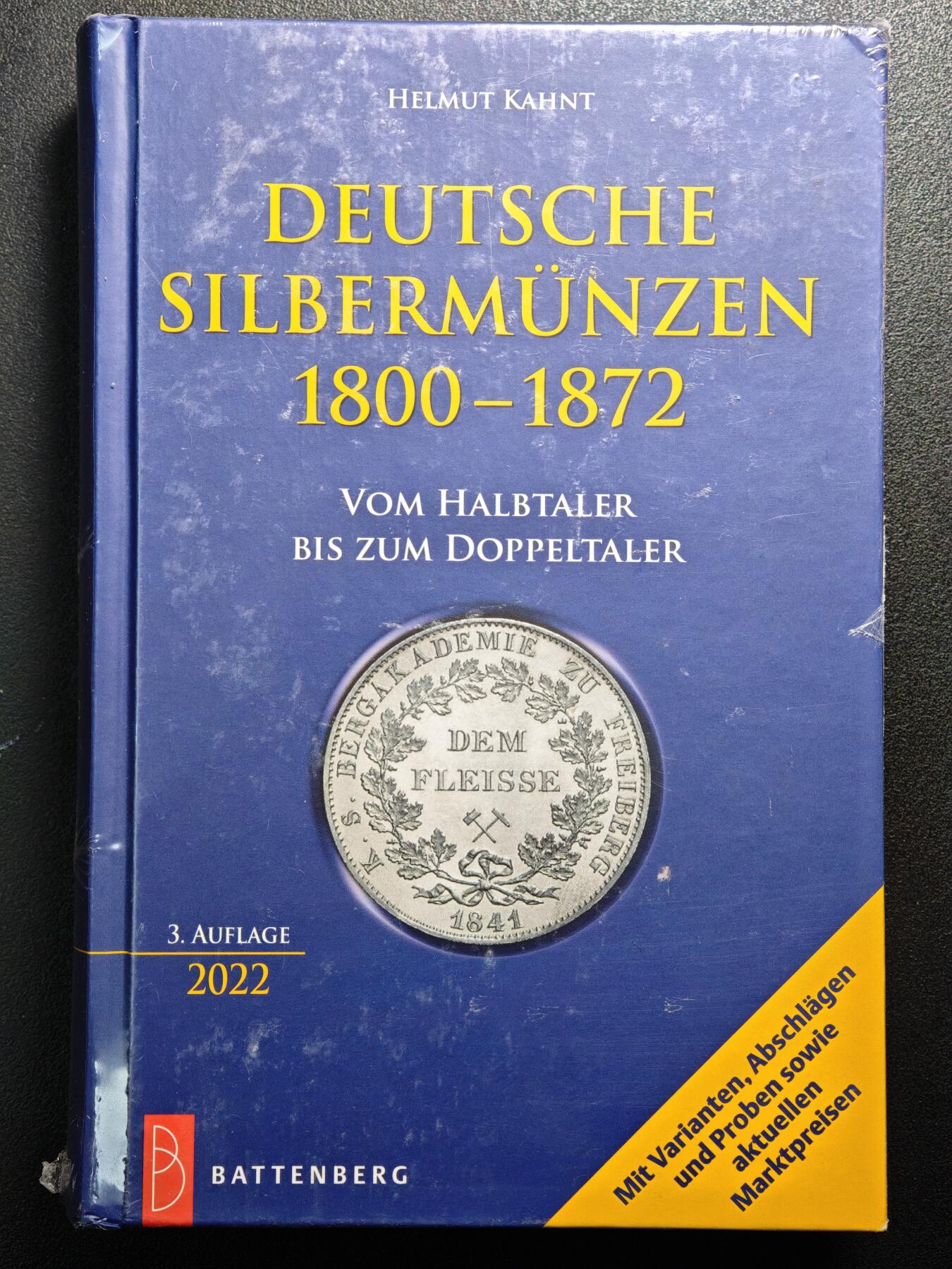【德藏】世界币章拍卖第160期 全新塑封 1800-1872年德国银币目录 从半泰勒到2泰勒 铜版纸印刷 全书约706页