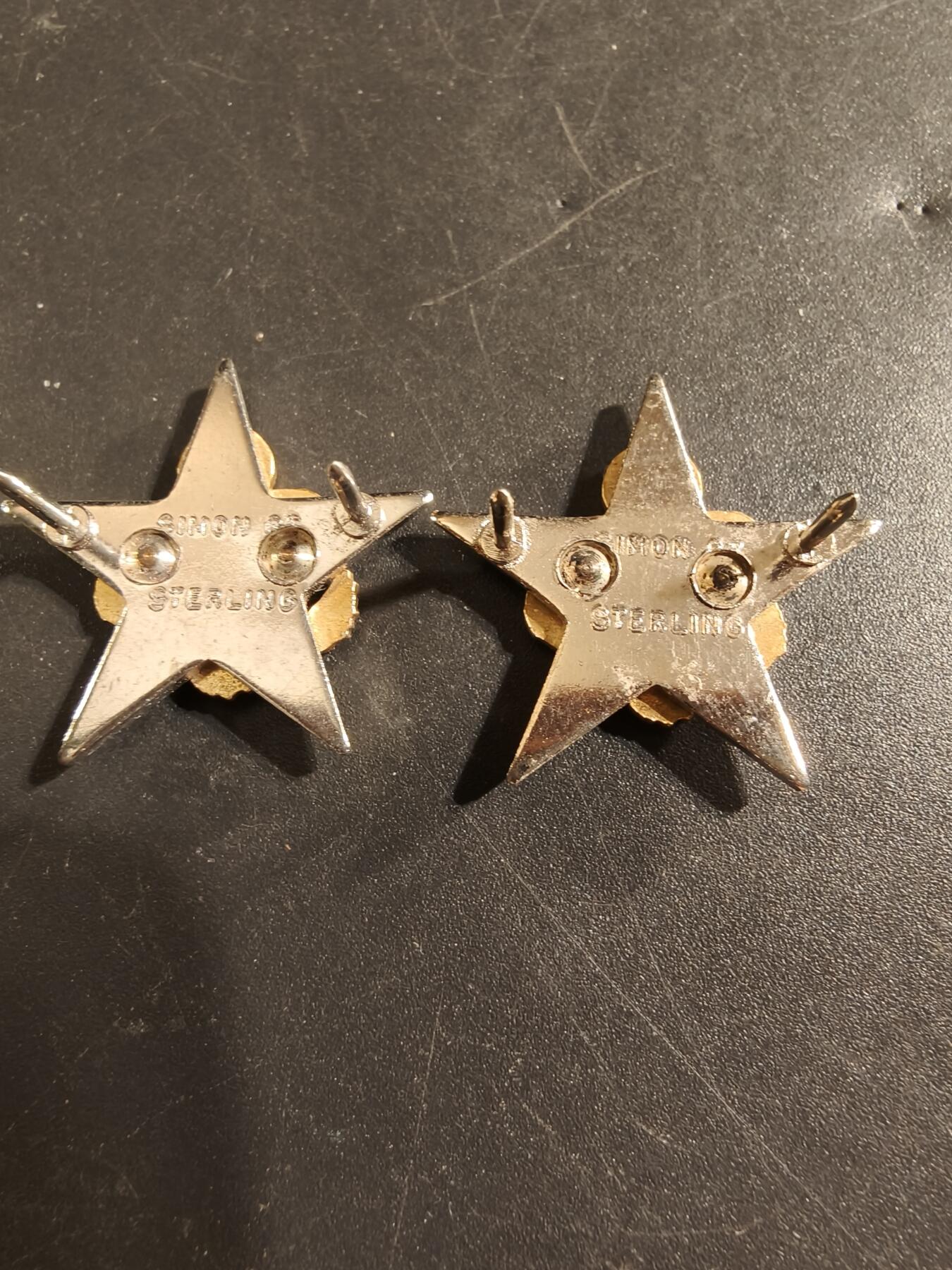 老王徽章第174期 美国陆军参谋部军官领章一组     50年代版本    925银质珐琅    10g     带珠宝商厂标