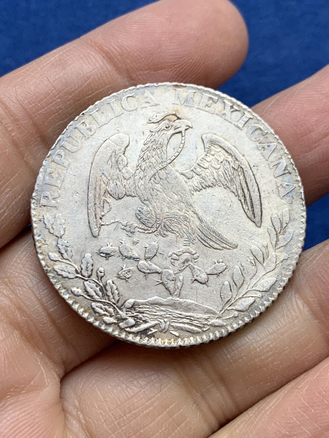 《竞宝斋》第454场 周日，周一 2场连拍 （全场包邮，欢迎送拍） 墨西哥1849 GO PF版 8R鹰洋银币