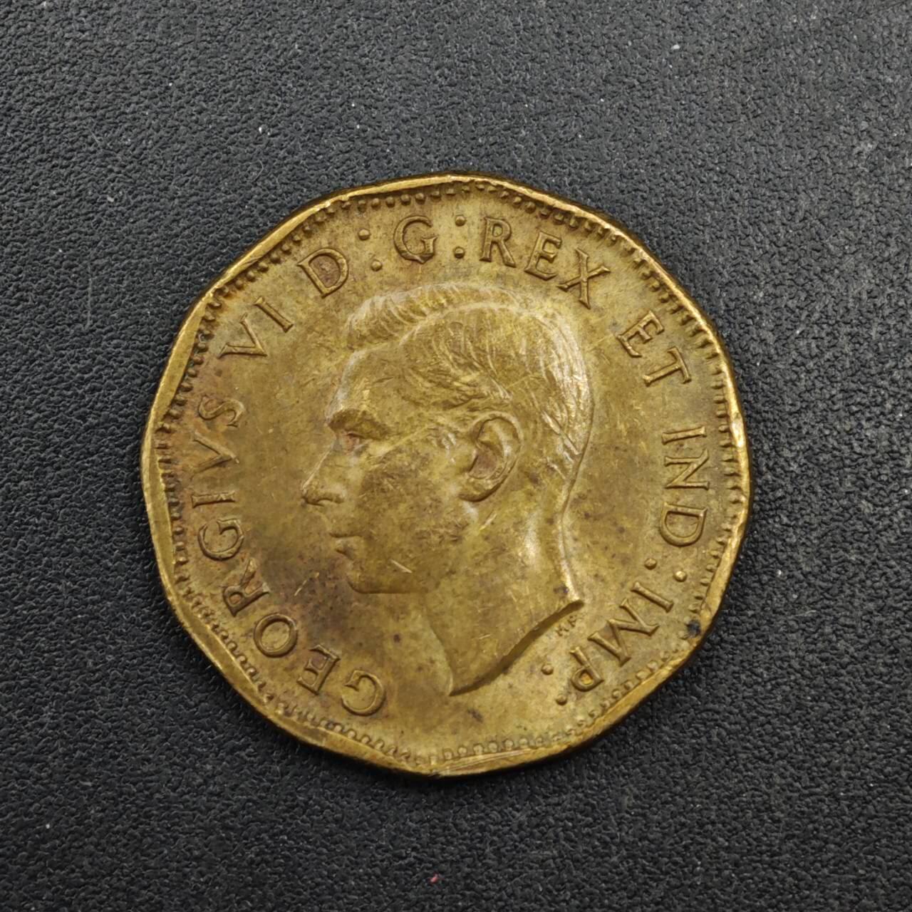 【淘币小摊】实时拍第八百四十一拍   散币批量币场   满百包邮可预留二周 每周一统一发货   加拿大1943年乔治六世5分铜币