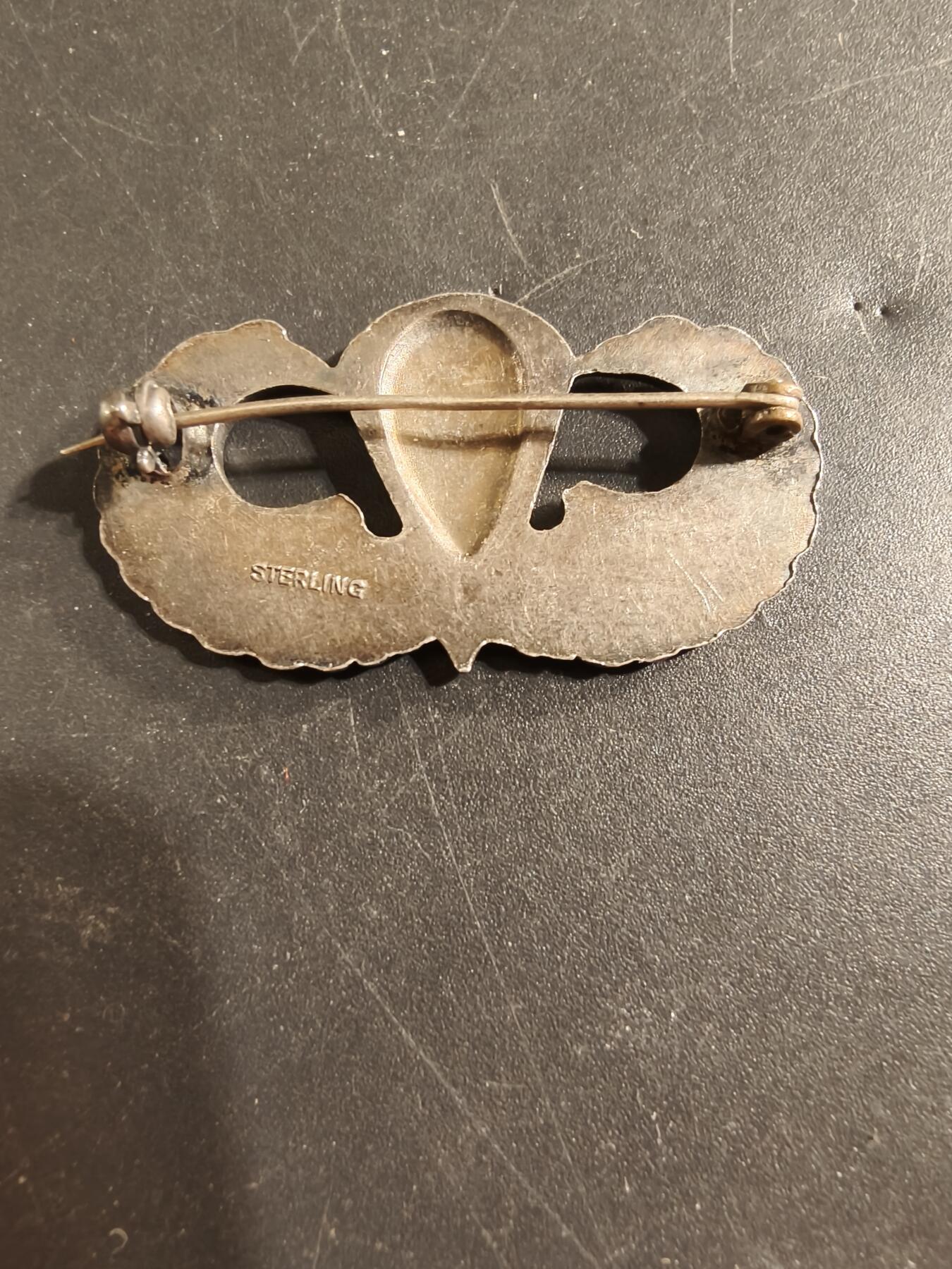 老王徽章第174期 美国空降兵技能章    925银    二战时期横针版  