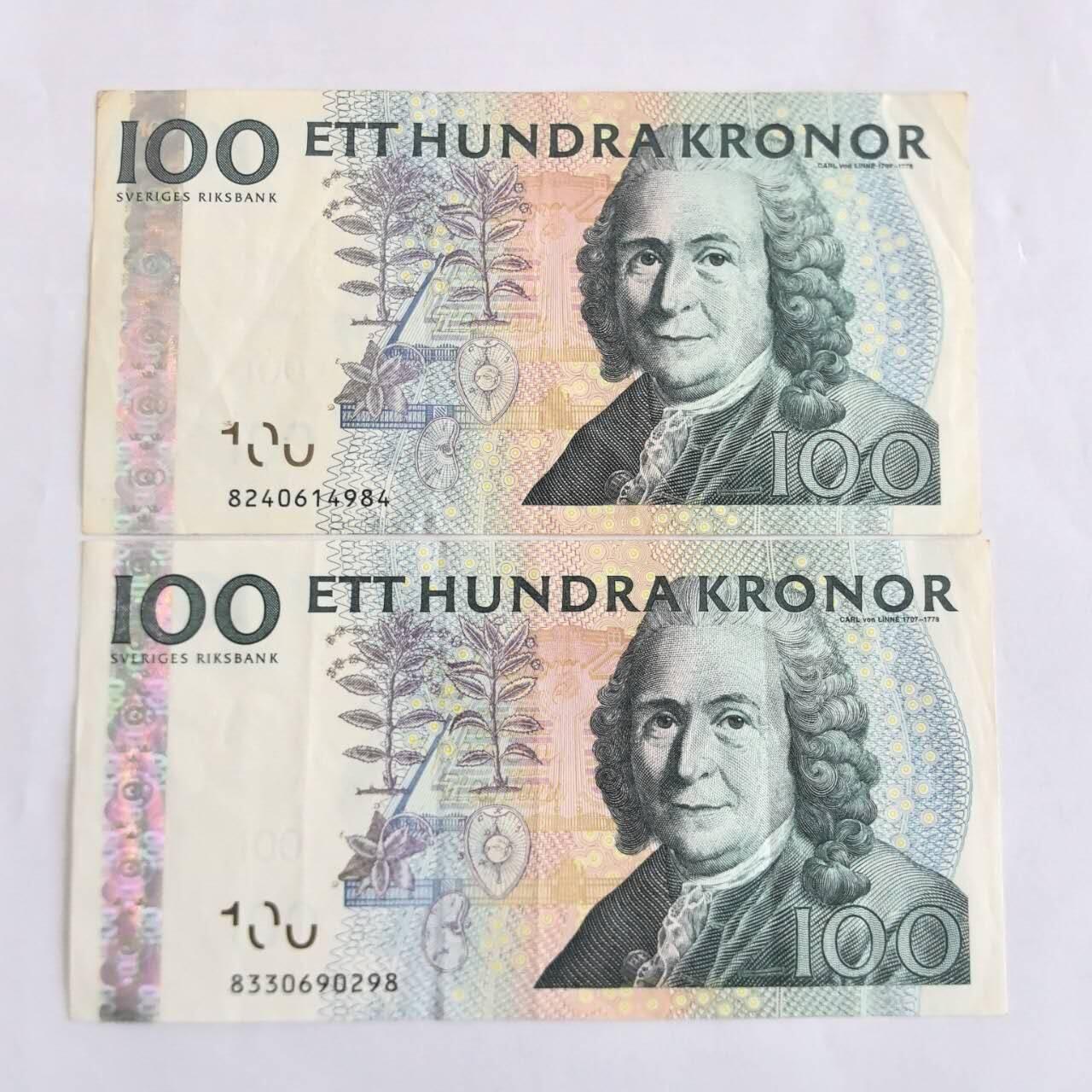 各国外币第107期 无佣金 瑞典100克朗两张