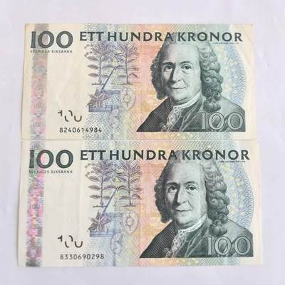 各国外币第107期 无佣金 - 瑞典100克朗两张