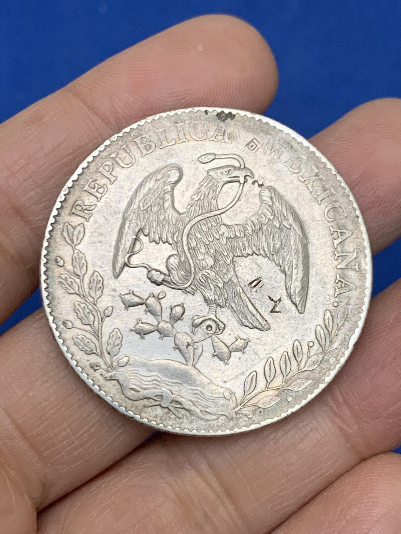 《竞宝斋》第454场 周日，周一 2场连拍 （全场包邮，欢迎送拍） 墨西哥 1896zs fz 鹰洋 8r银币 26.87克