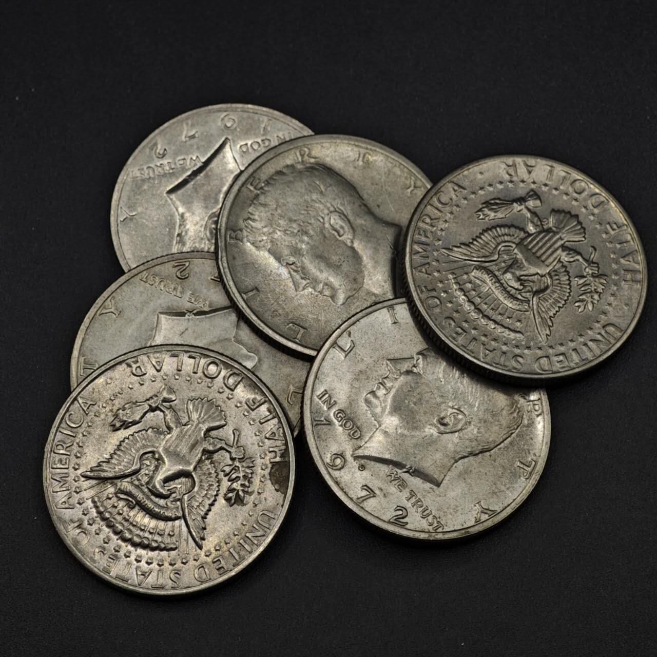 【淘币小摊】实时拍第八百四十一拍   散币批量币场   满百包邮可预留二周 每周一统一发货   美国肯尼迪半美元6枚