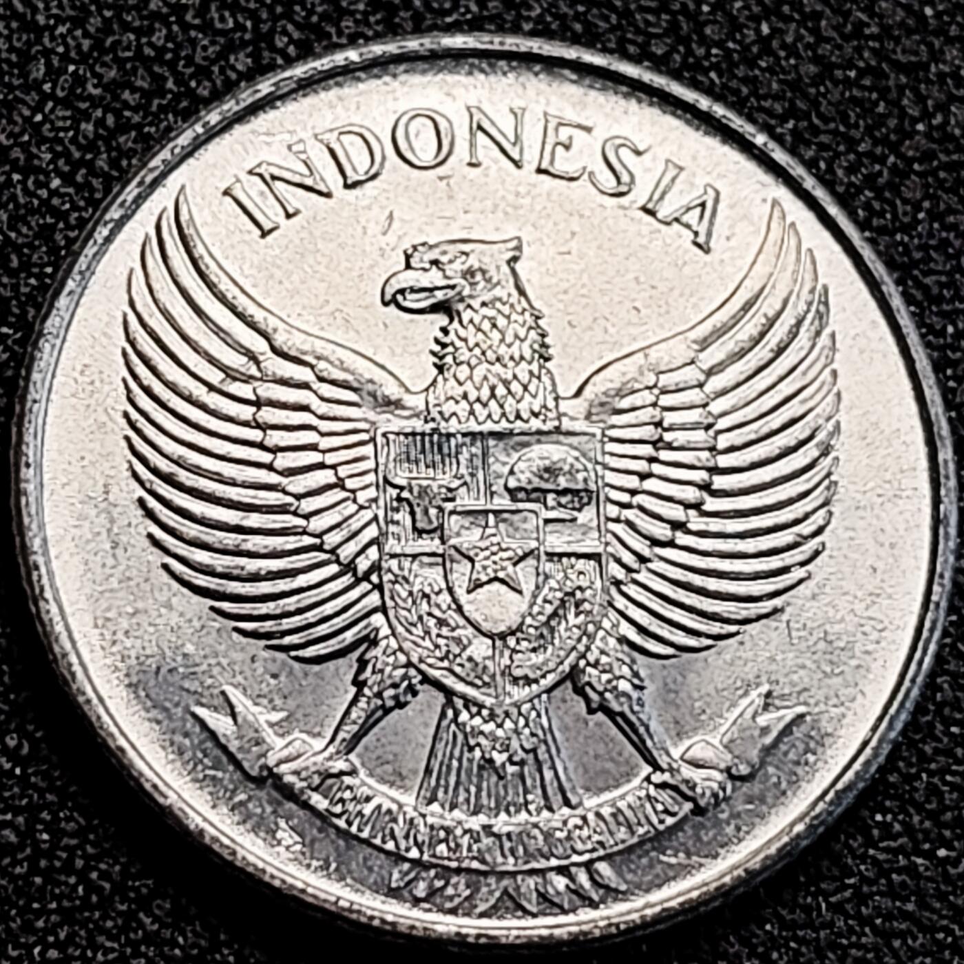 泉币菌-第162场- 新年第五场 精品福利场 原光极美 印度尼西亚1957年25仙/25分铝制币 26毫米 鹰