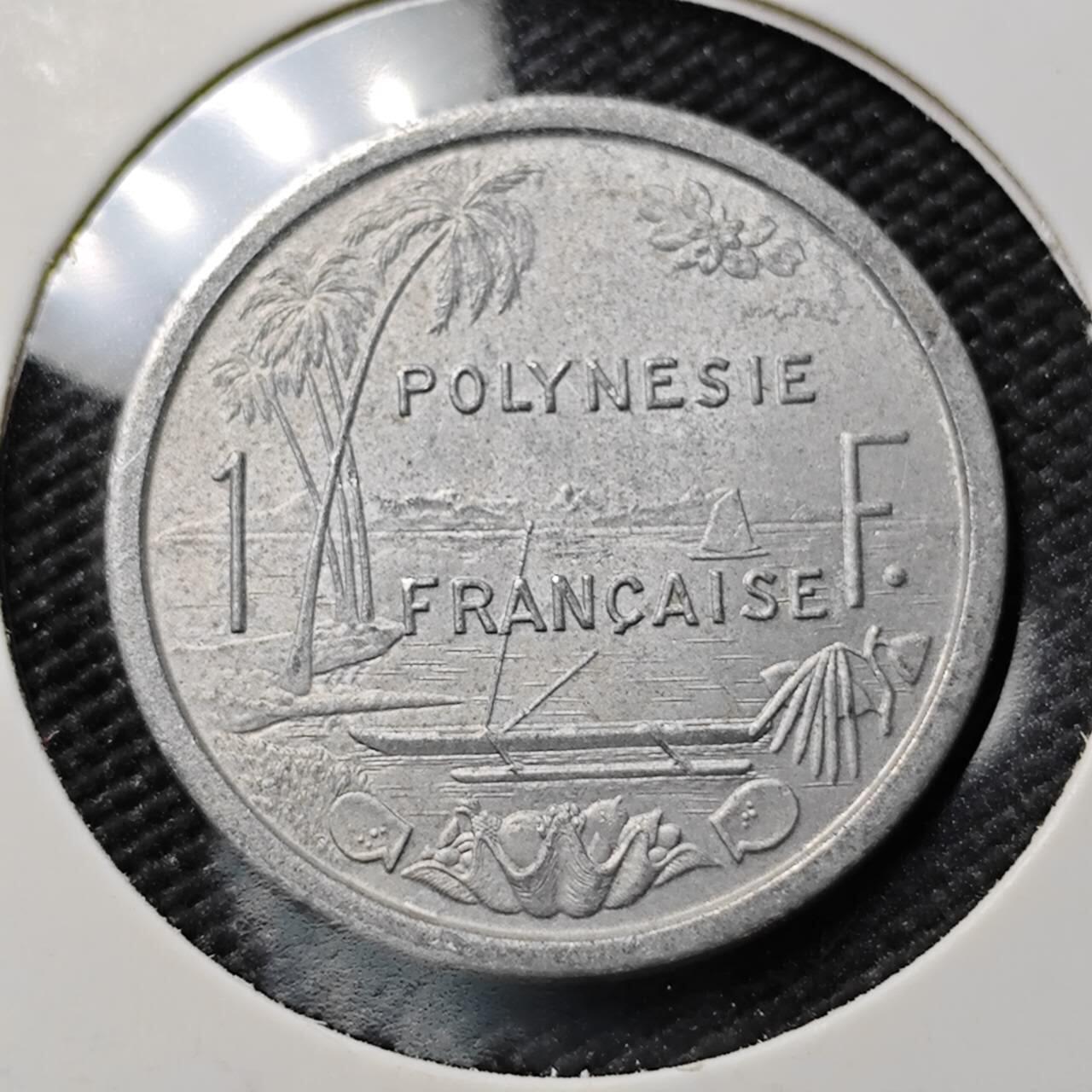 KK钱币收藏小铺  第386期  2月预留时间 周末发货  1975法属波利尼西亚1法郎