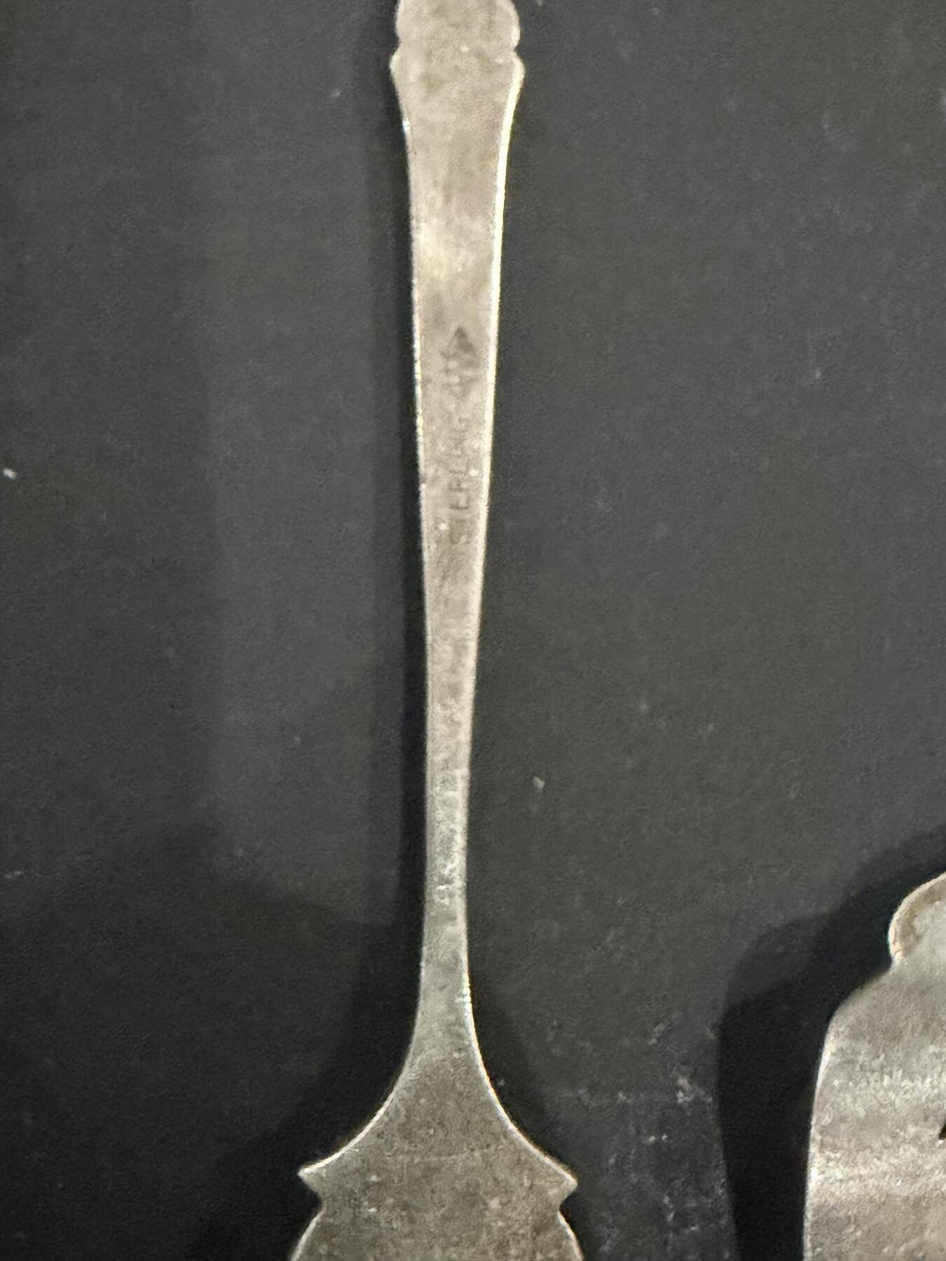 海外回流精品（欧美专场） 欧走回流纯银勺子叉子4把，58.6g。