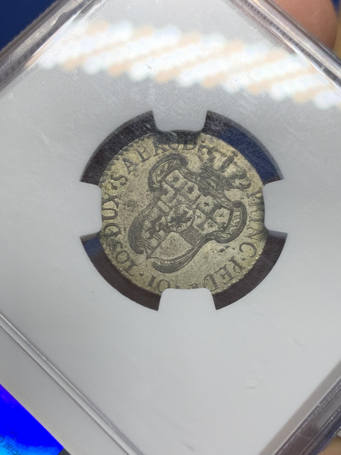 《竞宝斋》第454场 周日，周一 2场连拍 （全场包邮，欢迎送拍） NGC XF45 意大利 撒丁王国 1794年 10索尔 银币 细节不错 少见品种